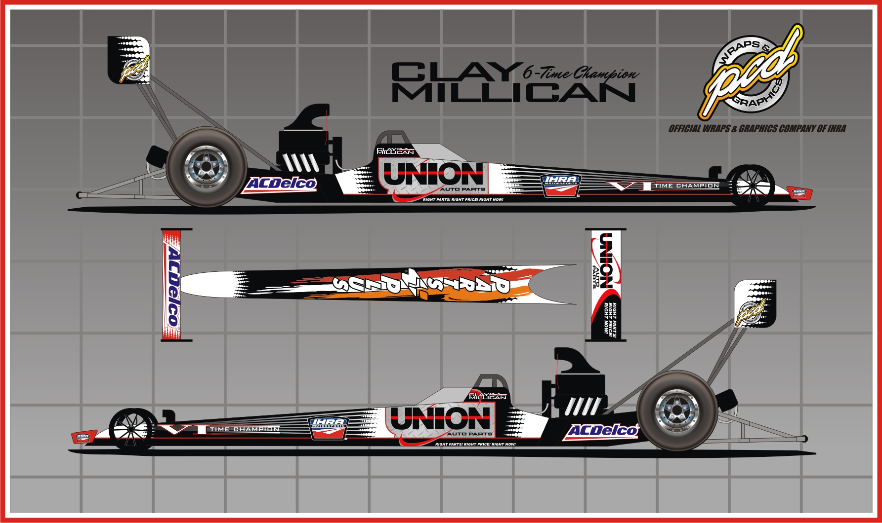 Six-time IHRA Top Fuel Champion Clay Millican to feature special design on dragster...