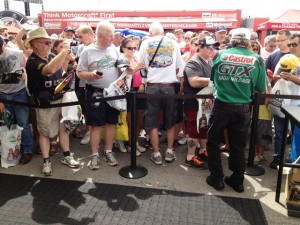 John Force with the fans