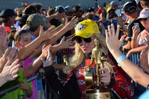 Courtney Force with fans Sunday - Ron Lewis
