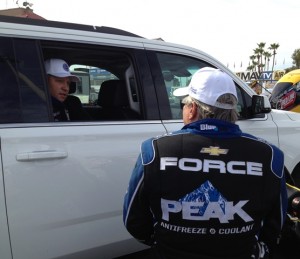 John Force and Robert Hight Staging lanes